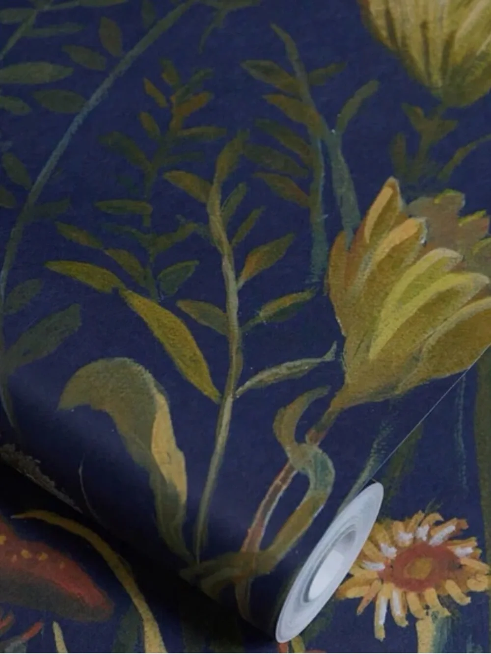 House of Hackney Prataria Wallpaper — navy, green, yellow, orange, white, purple